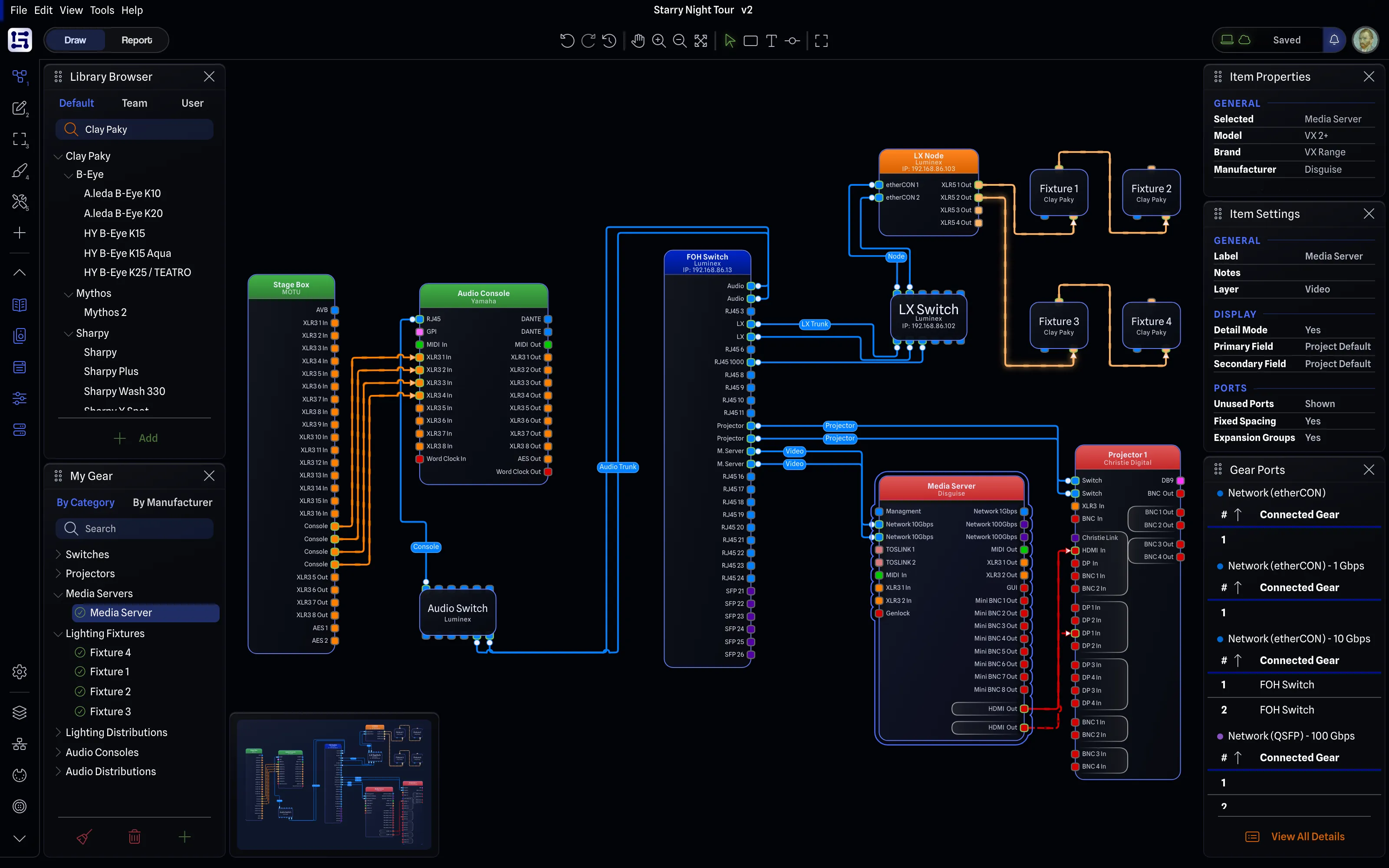 GearConnect draw mode with every pane open around the drawing
