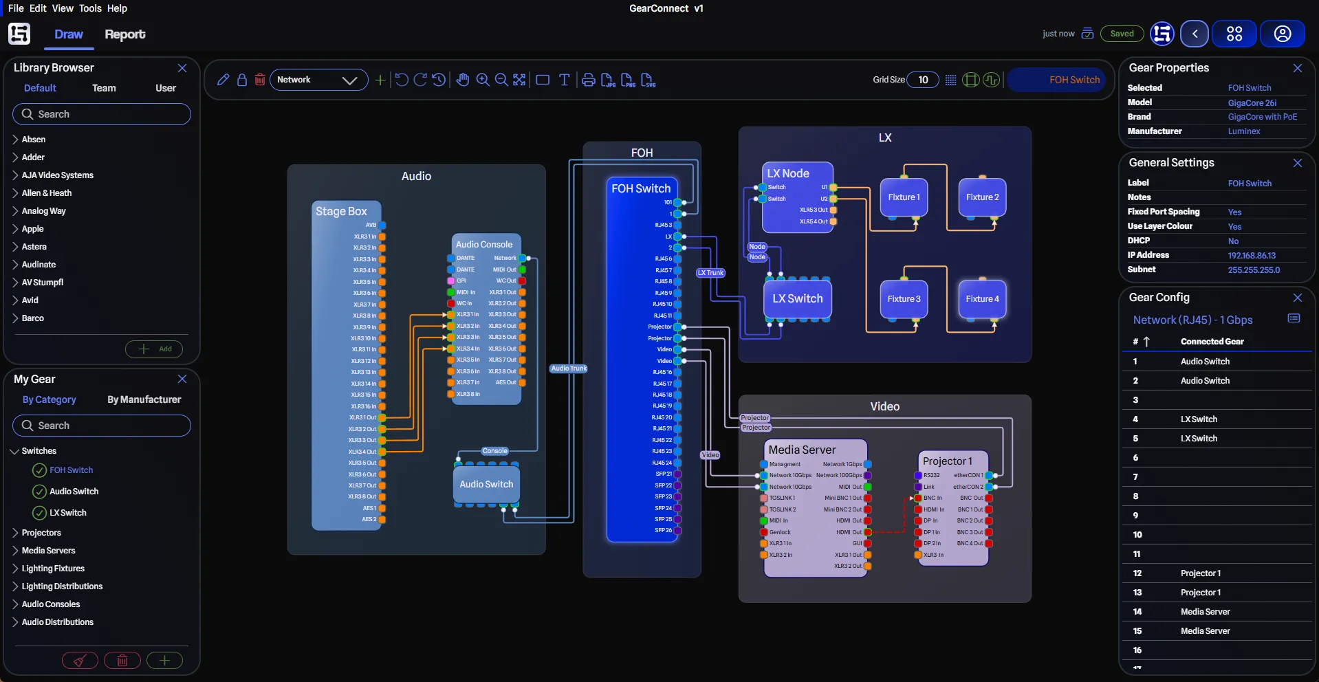 GearConnect drawing with gear and connections