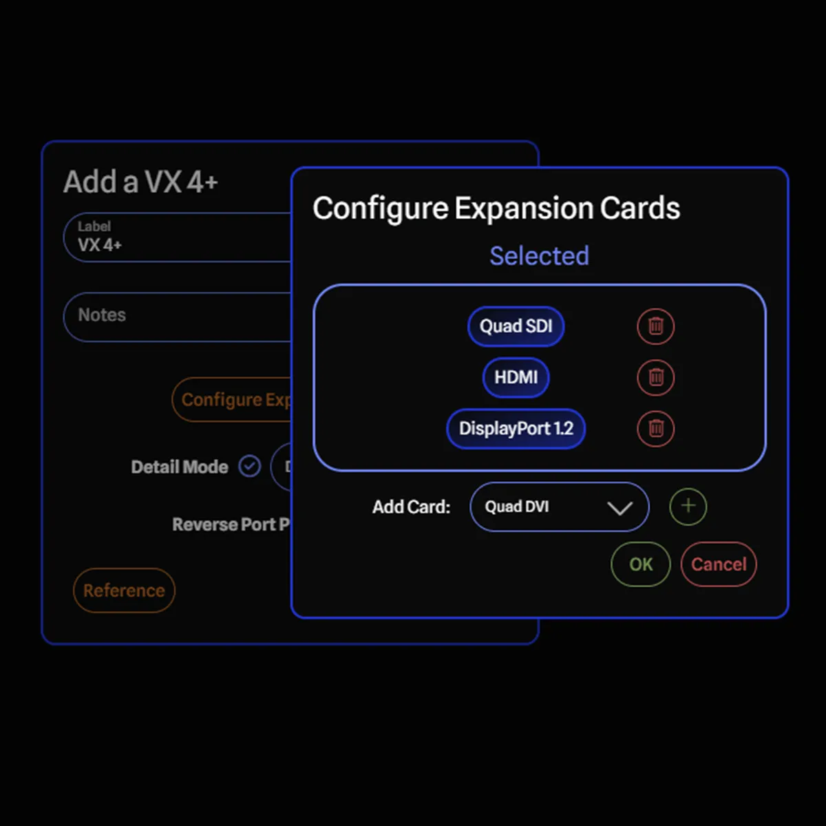 Adding a media server with its available expansion cards