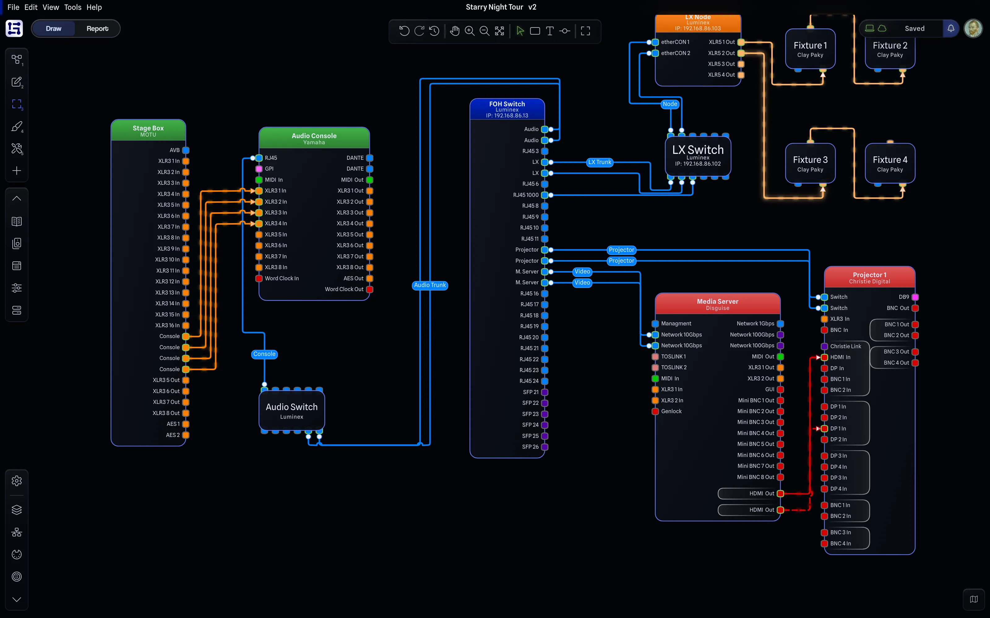 The GearConnect side rail: layout slots, pane toggles, Project Settings and the managers